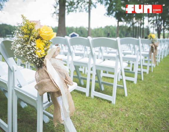 White Poly Resin Premium Folding Chair Rental